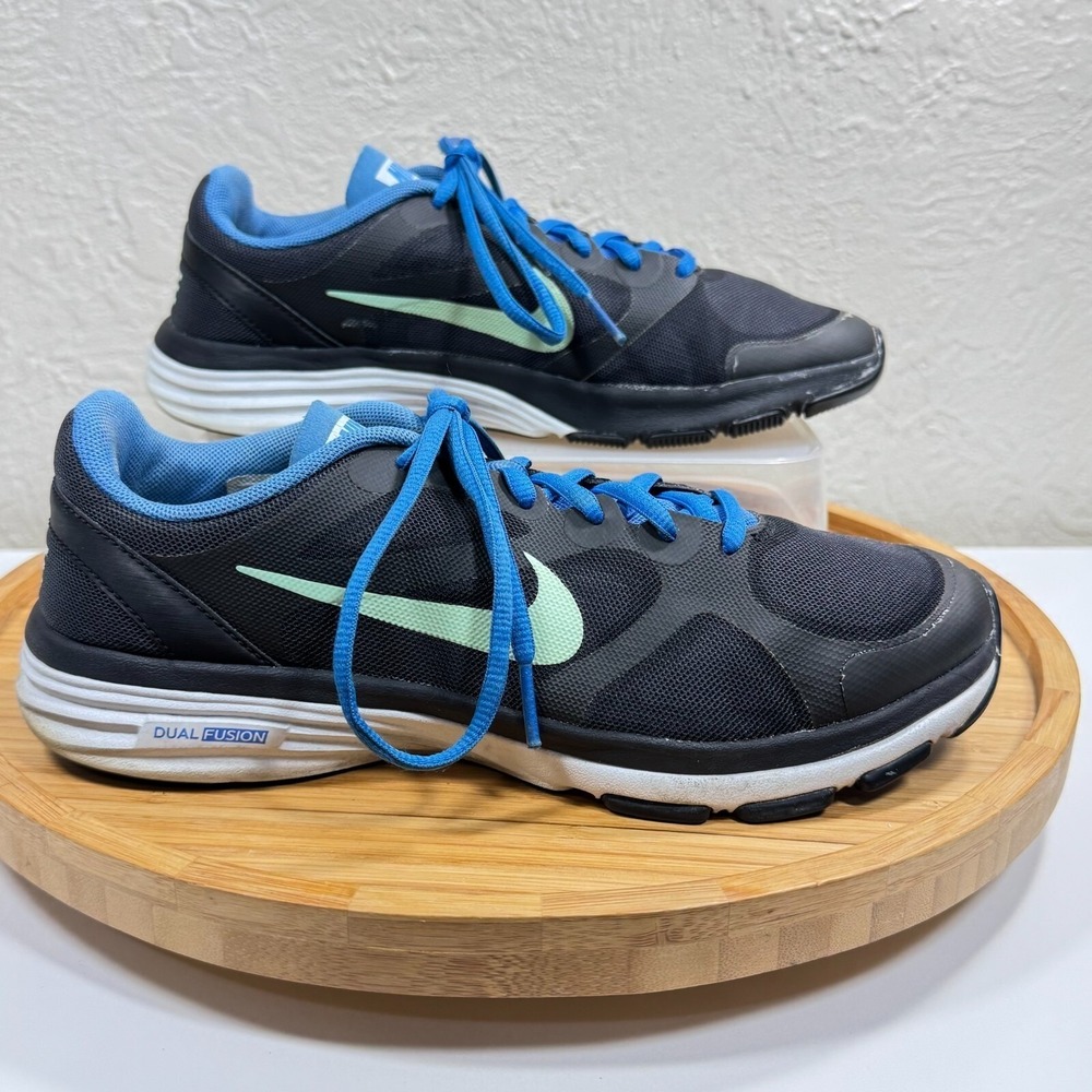 Nike Dual Fusion Training Shoes Athletic Sneaker Wmns 7.5 443837-012 Blue Black
